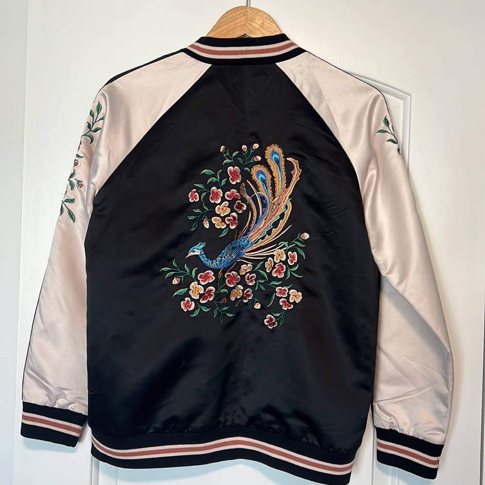 Peacock & Flowers varsity jacket
